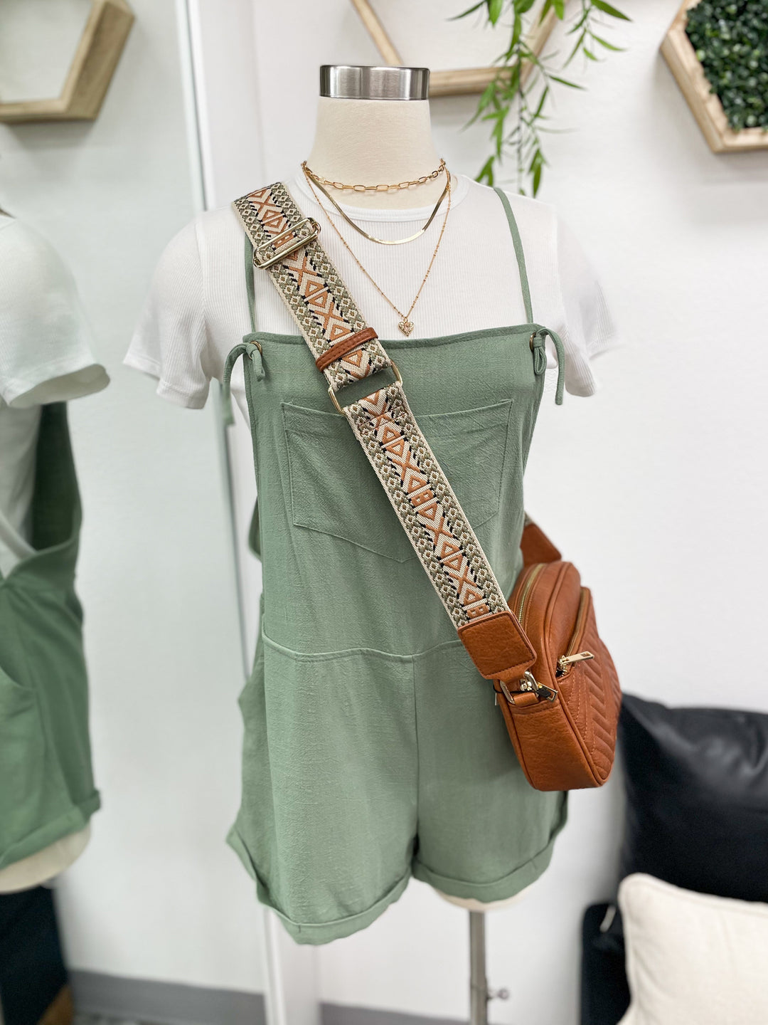 Better Days Linen Romper (Light Olive)