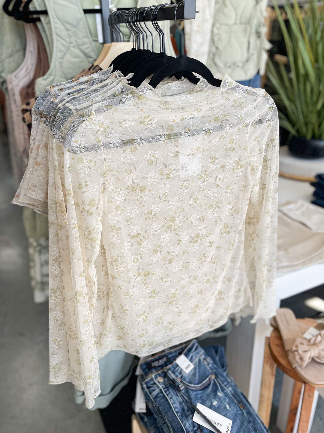 In Bloom Sheer Top (Sage)