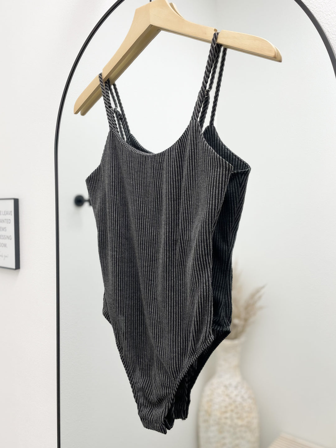 Sweet On You Bodysuit (Charcoal)