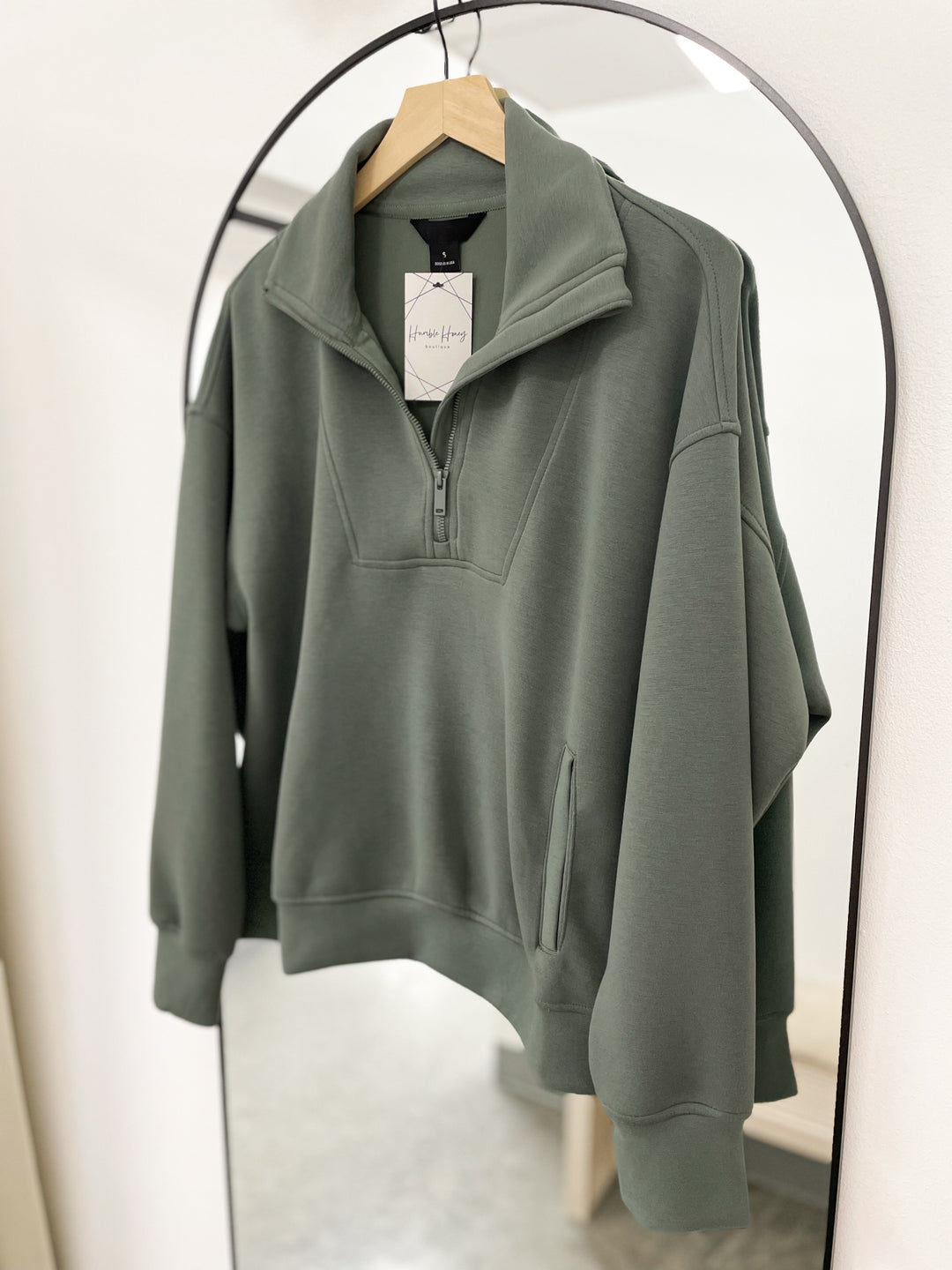 Cloud Nine Zip Pullover (Sage Leaf)