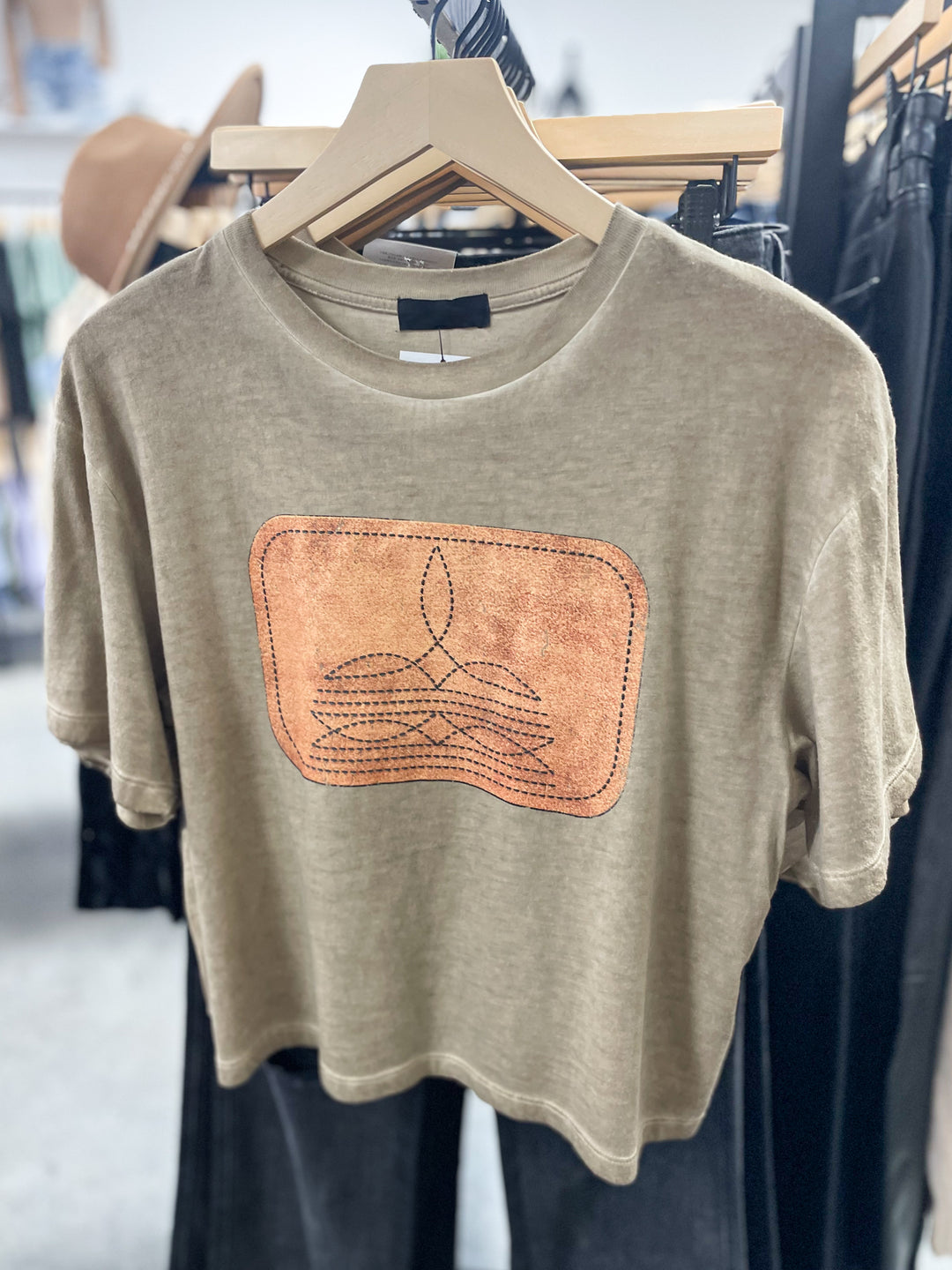 Western Patch Graphic Tee (Taupe)