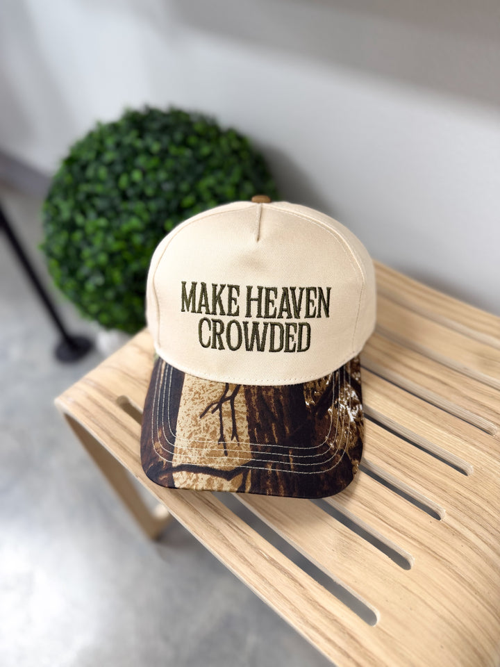 Make Heaven Crowded Trucker Hat (Khaki/Camo)