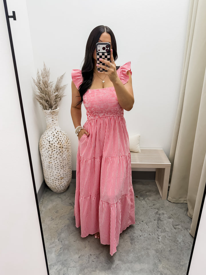 How I Wish Dress (Red/White)