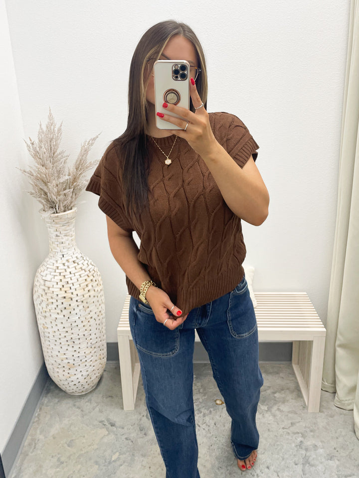 All The Way Sweater Top (Chestnut)