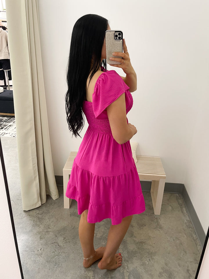 Sweet Summertime Dress (Hot Pink)