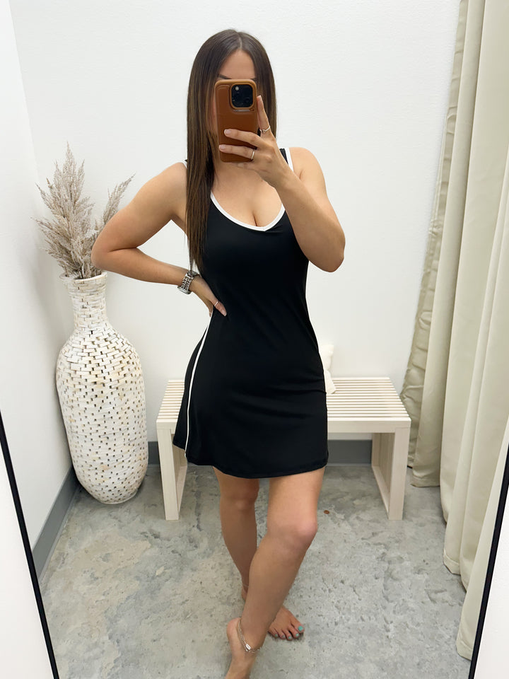 Ophelia Active Skort Dress (Black/White)