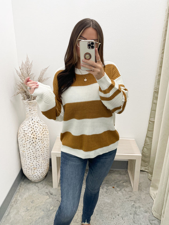 Stay True Sweater (Cream/Camel)