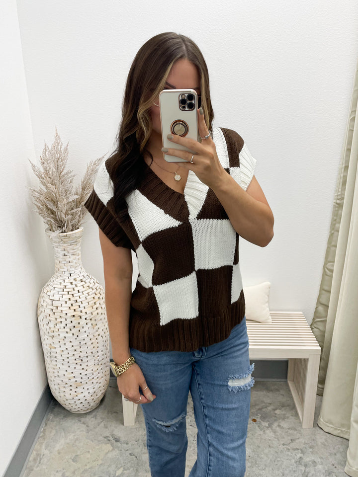Check Ya Later Sweater Top (Brown)