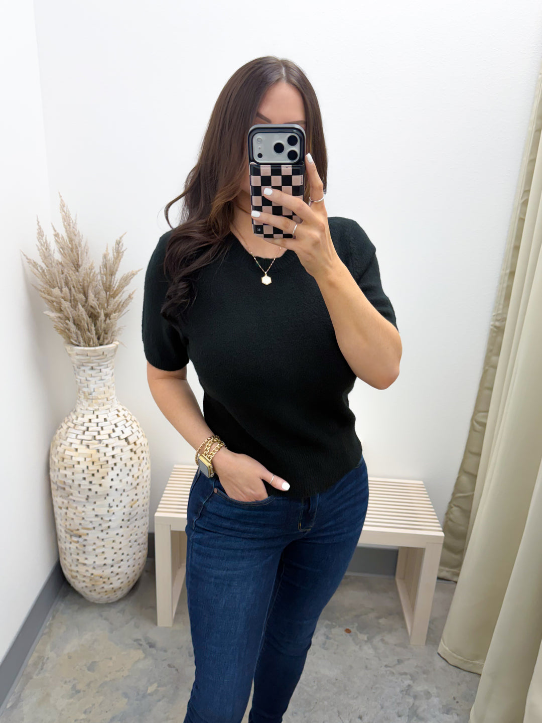 Ask Later Sweater Top (Black)