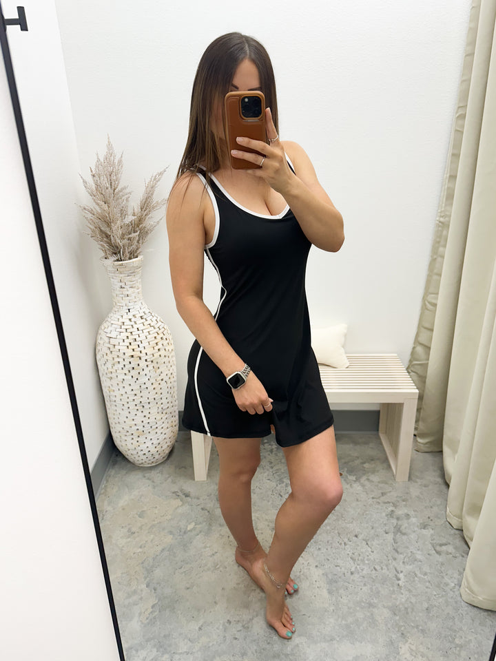 Ophelia Active Skort Dress (Black/White)