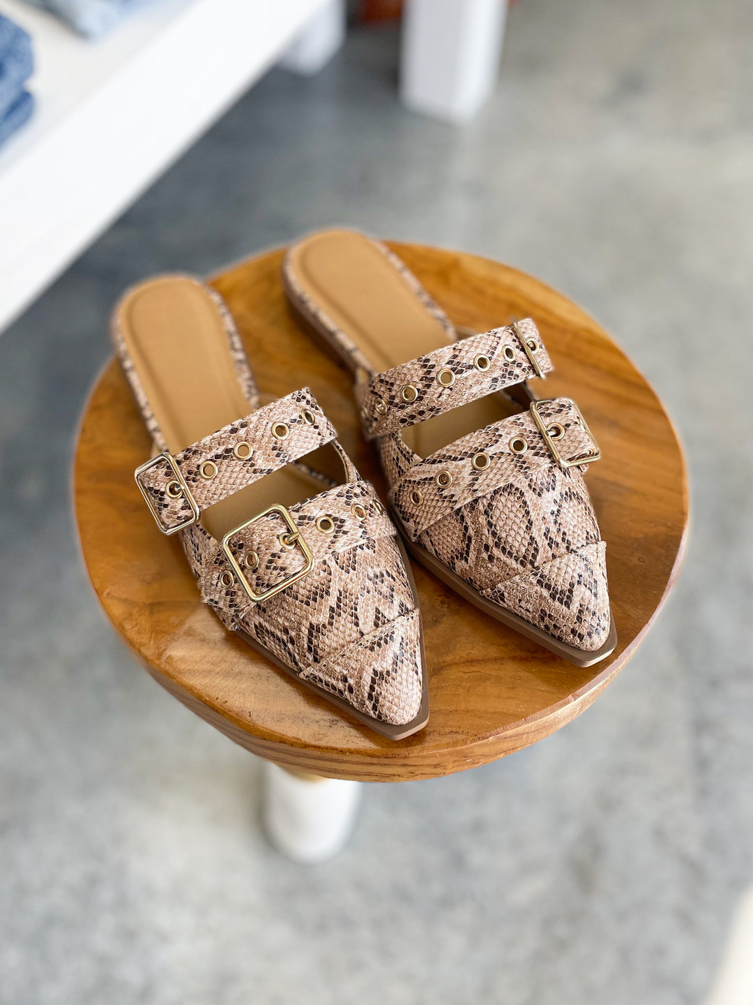 Hadleigh Pointed Toe Mule (Snake)
