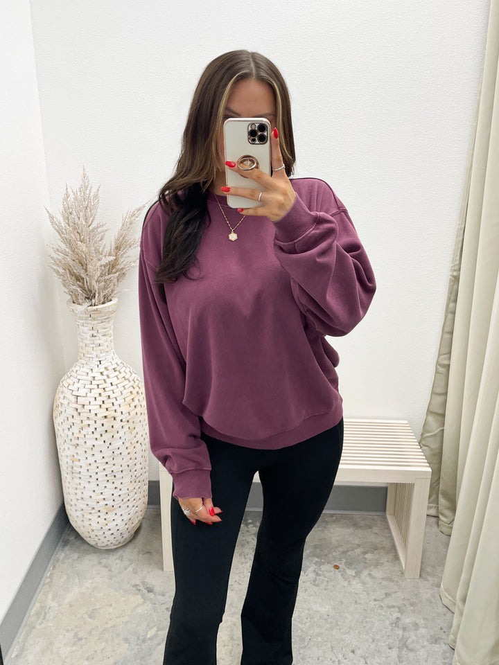 Always Around Pullover (Dark Cherry)