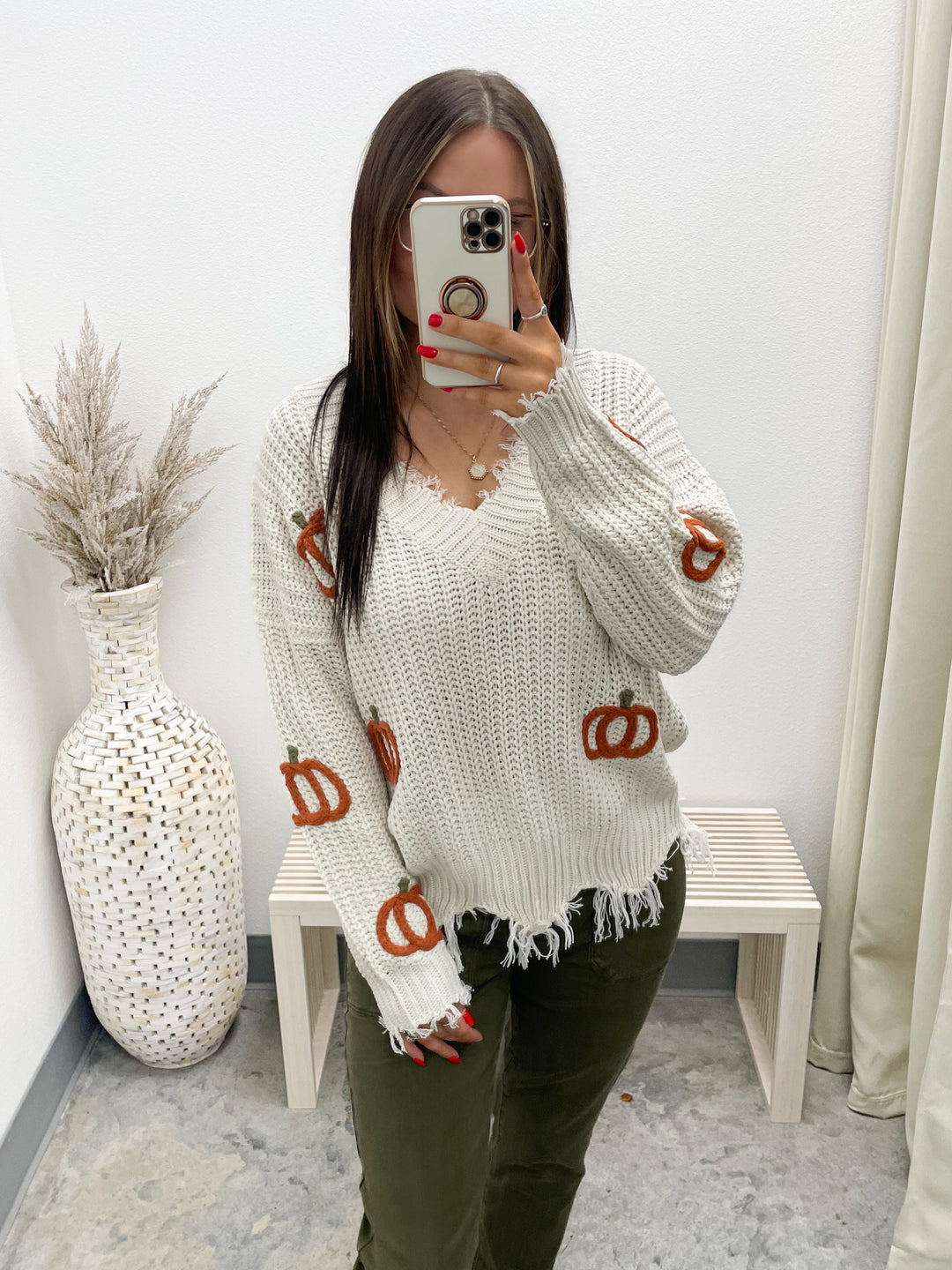 Pickin' Pumpkins Sweater (Ivory)