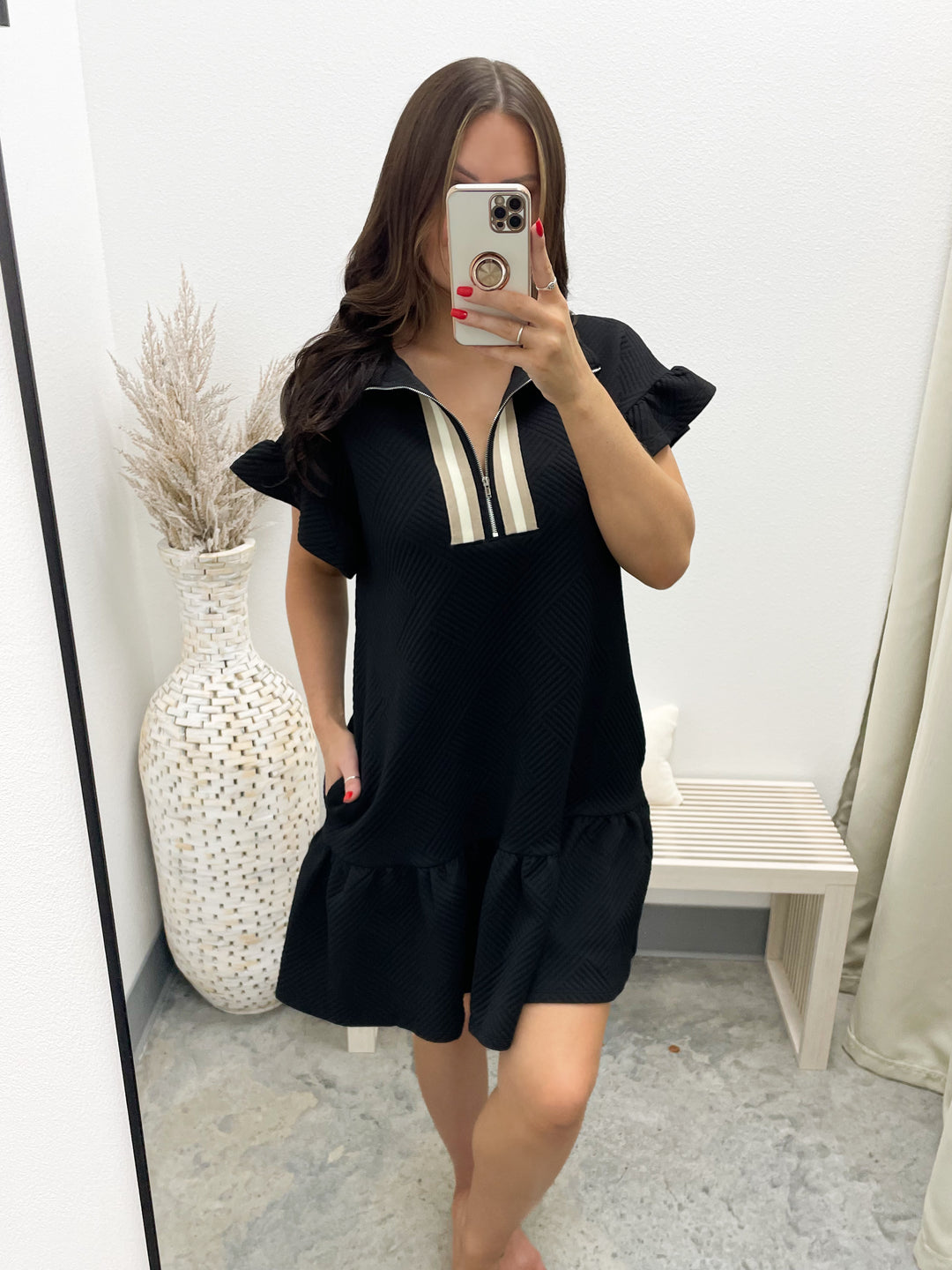 Aubrey Quilted Dress (Black)