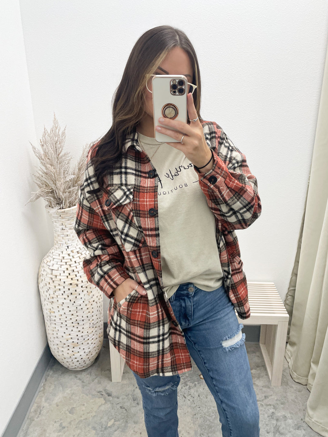 Giving Thanks Shacket (Burnt Orange)