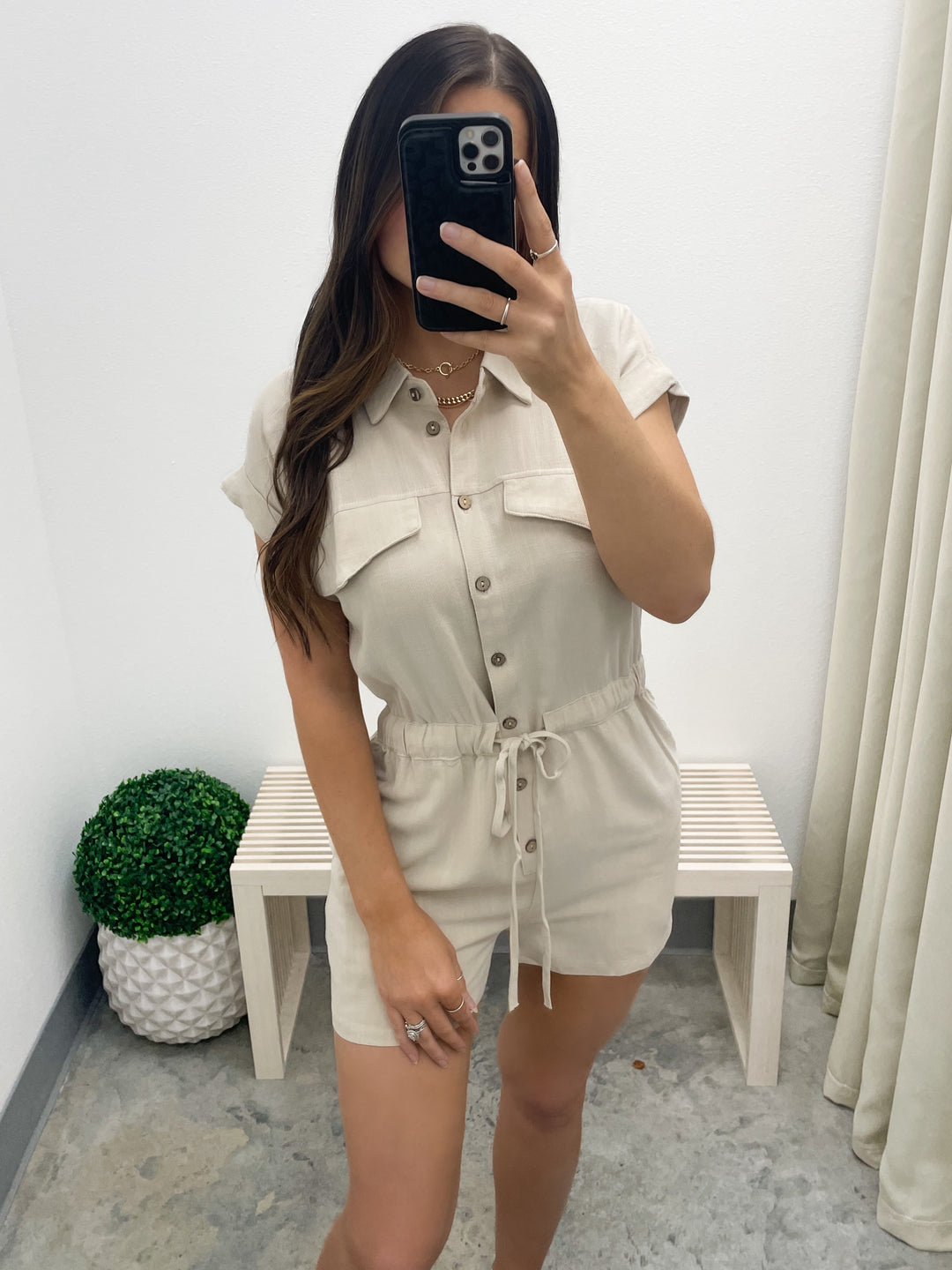 Walk The Walk Romper (Light Taupe)