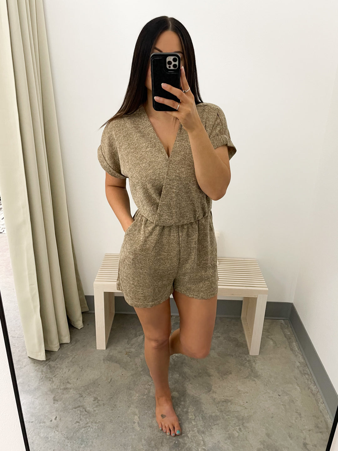 Make It Out Romper (Taupe)