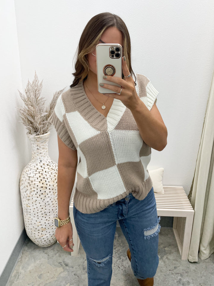 Check Ya Later Sweater Top (Taupe)