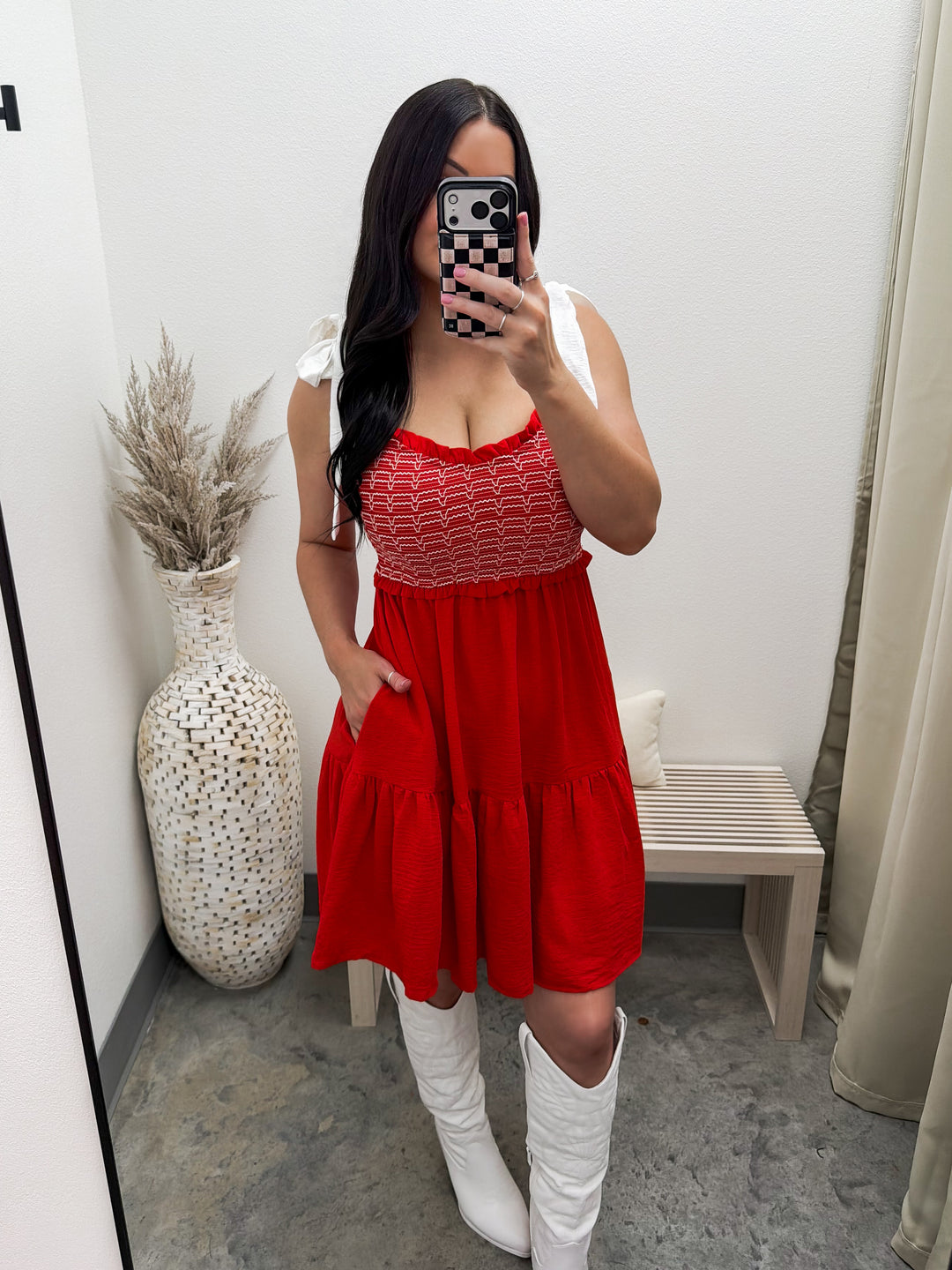 Whatever You Want Dress (Red/White)