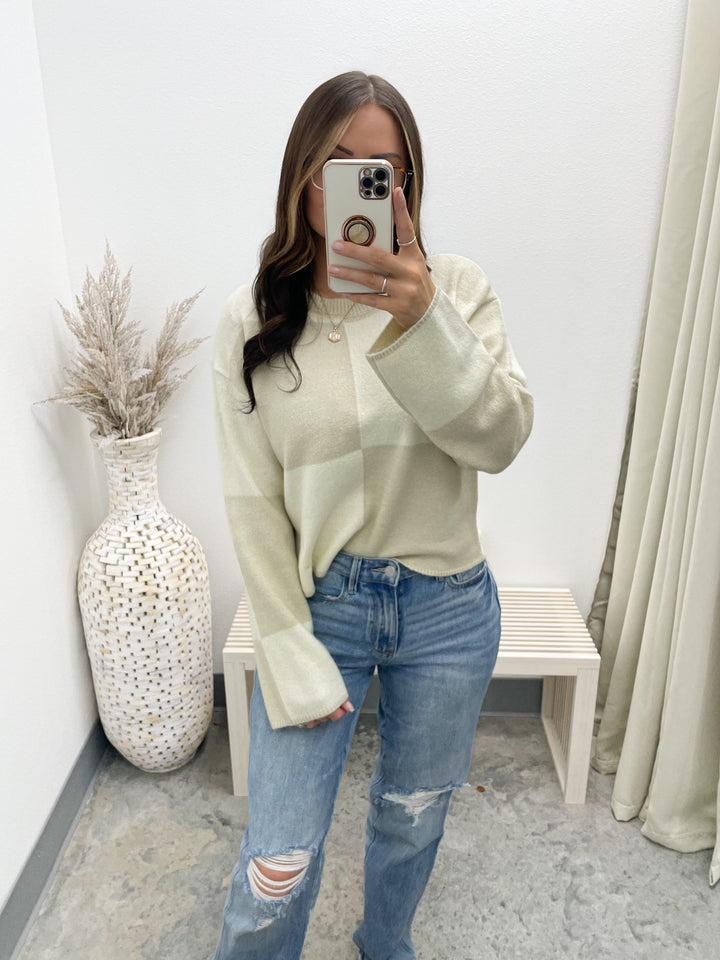 Checked Out Sweater (Cream/Alpaca)