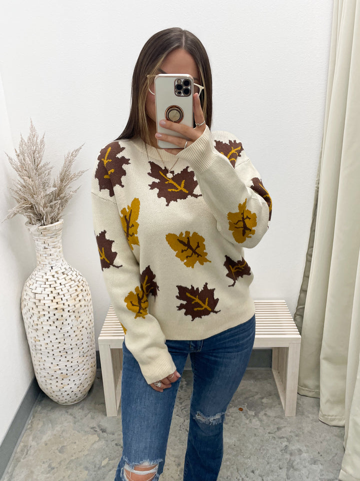 Leaves Of Fall Sweater (Ivory)