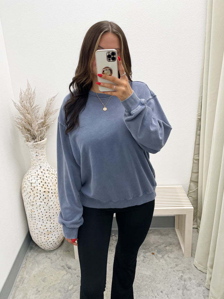 Always Around Pullover (Dusty Navy)