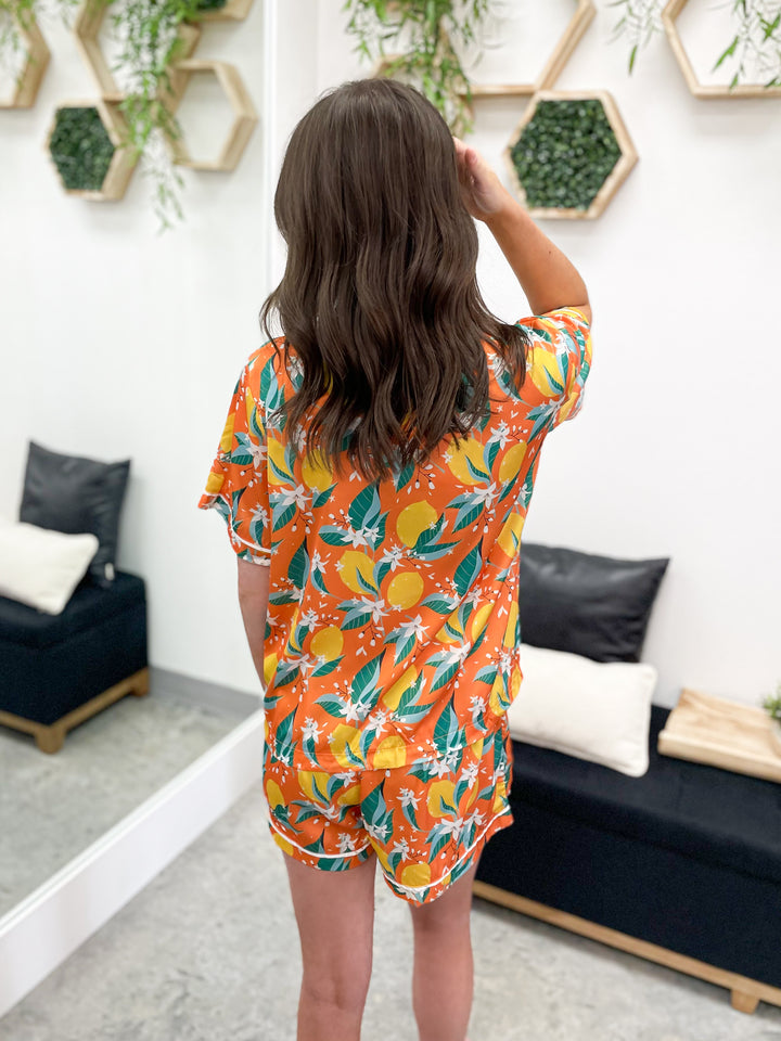 Life Gives Lemons Pajama Set (Orange)