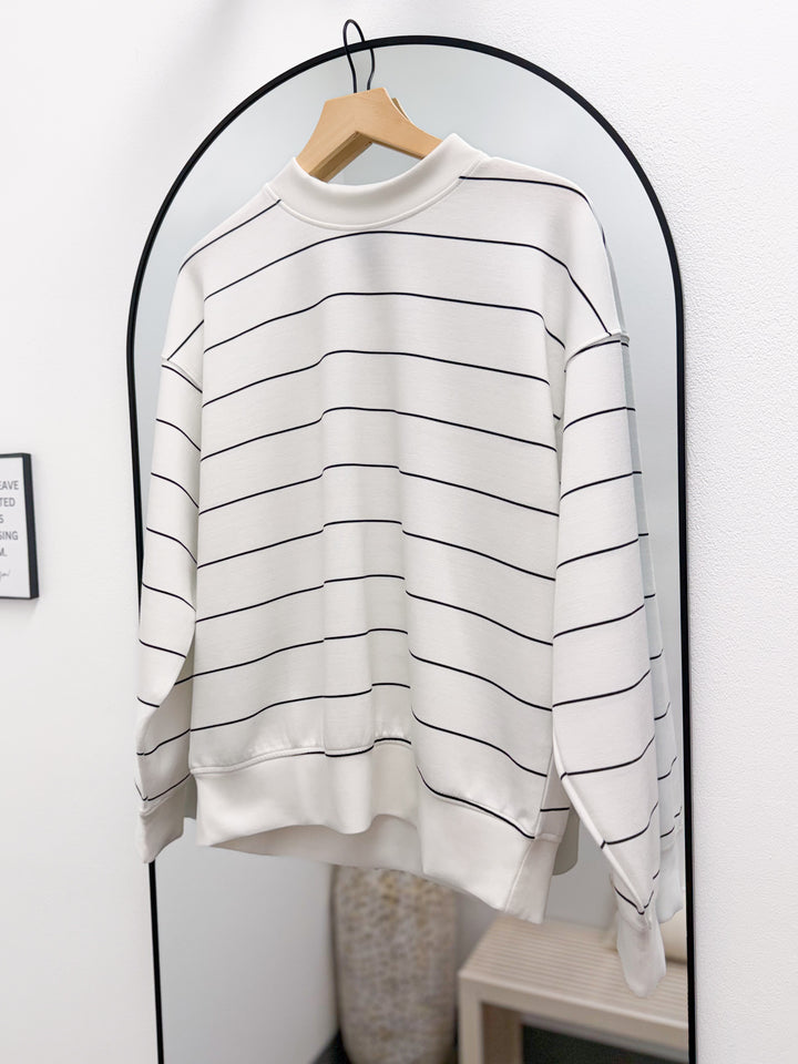 Cloud Nine Sweatshirt (Cream/Black Stripe)