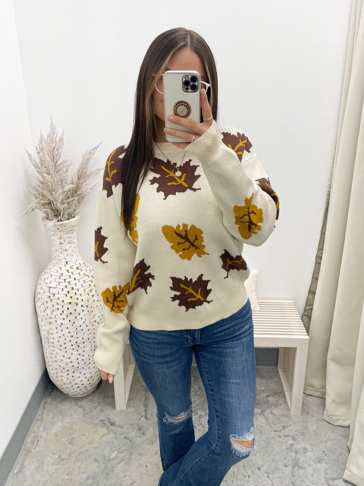 Leaves Of Fall Sweater (Ivory)