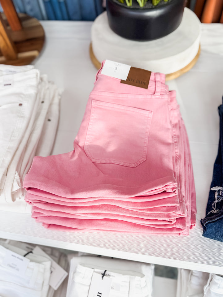 Hunter Weekender Denim Shorts (Dusty Pink)