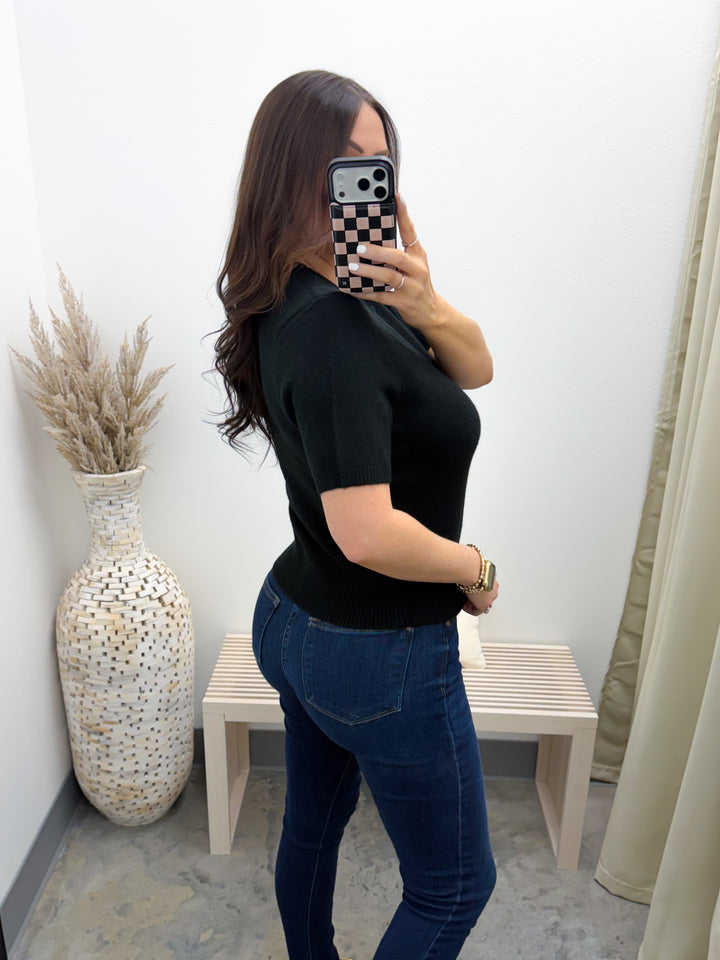 Ask Later Sweater Top (Black)