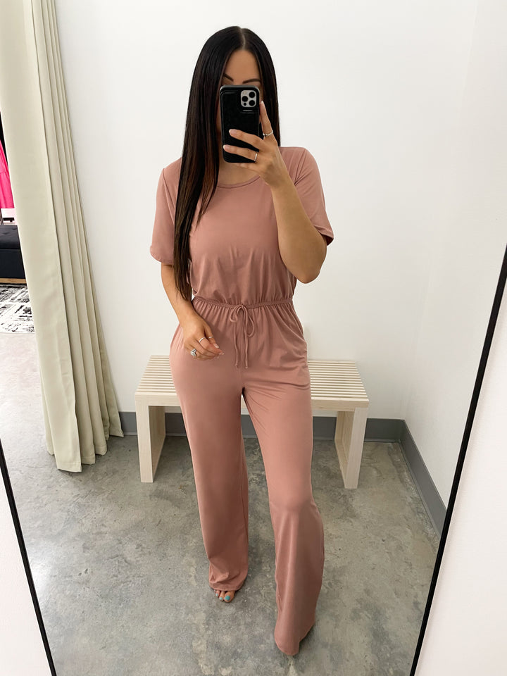 Tell The World Jumpsuit (Dusty Rose)