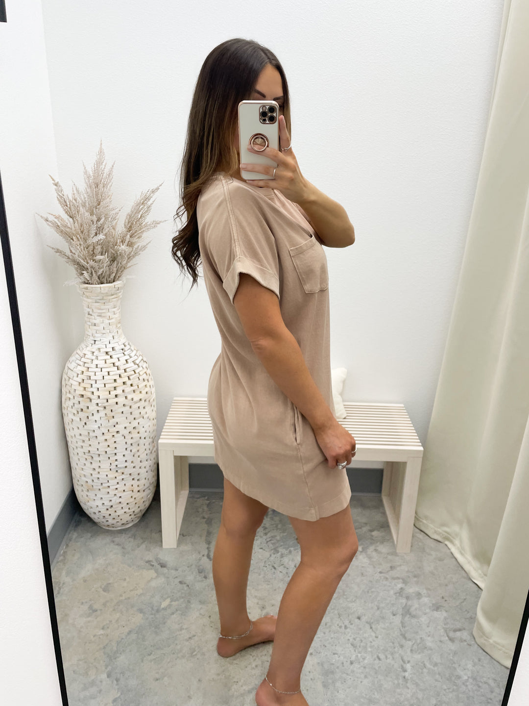 Ava Tee Dress (Dark Taupe)