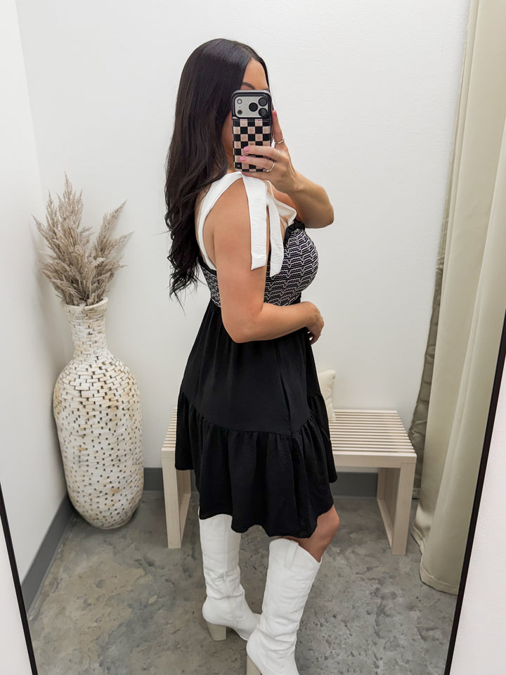 Whatever You Want Dress (Black/White)