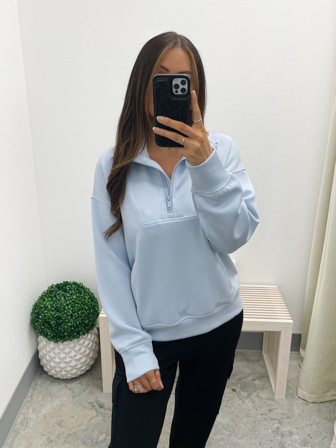 Cloud Nine Zip Pullover (Soft Blue)