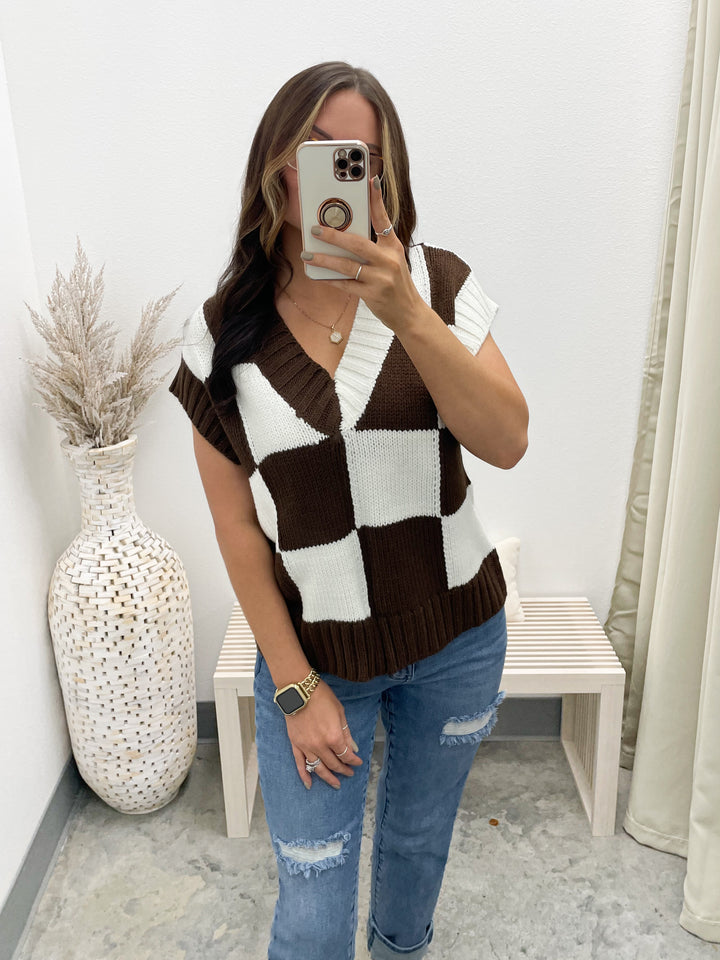 Check Ya Later Sweater Top (Brown)