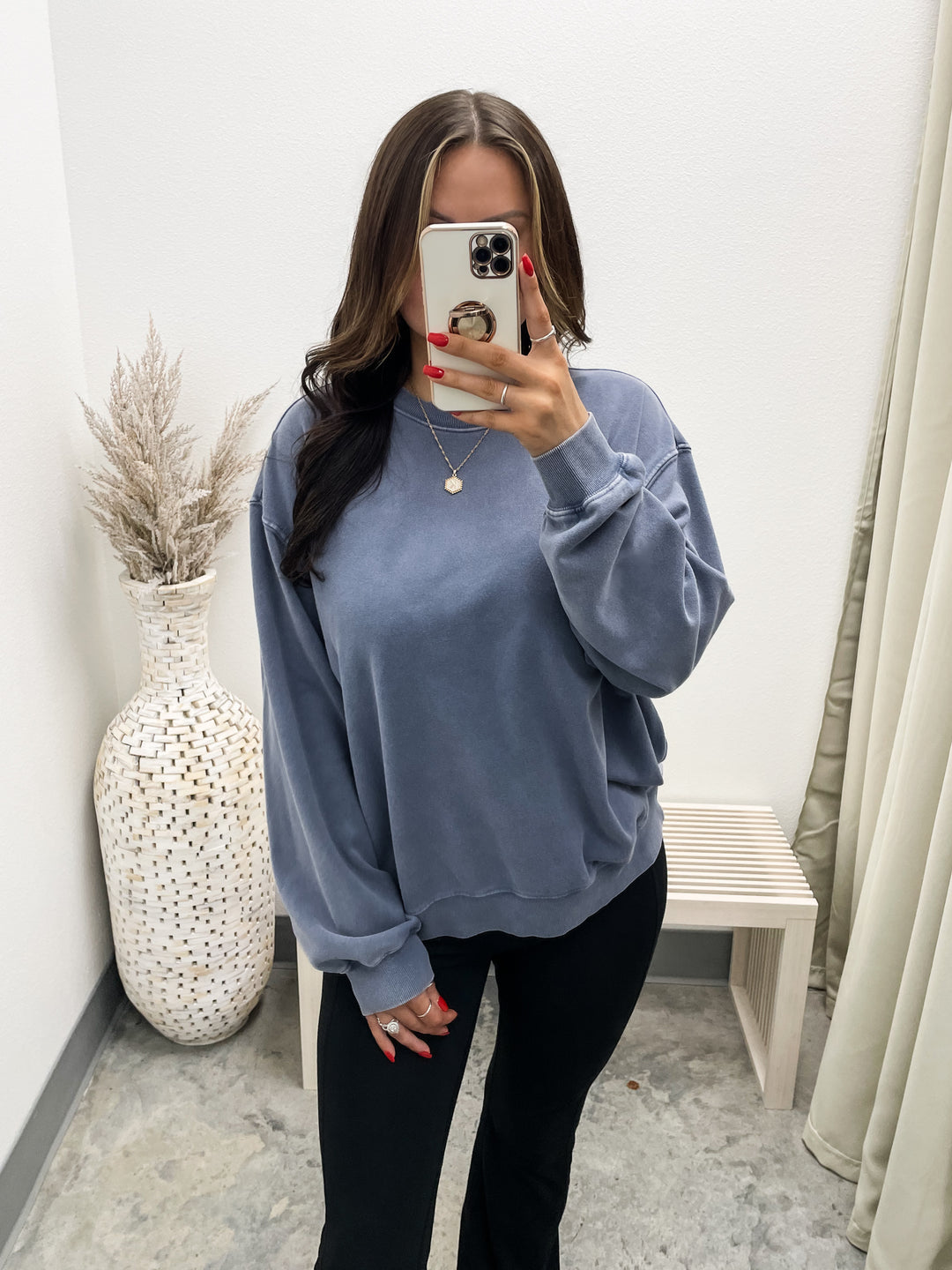 Always Around Pullover (Dusty Navy)