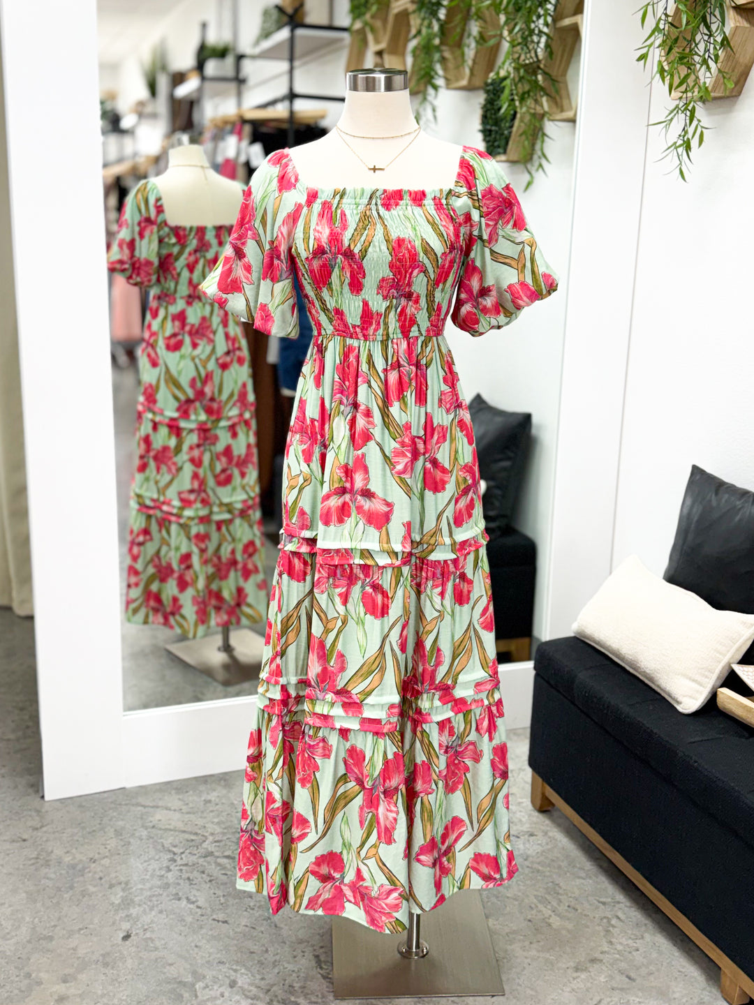 Come Alive Maxi Dress (Mint/Pink) Humble Honey Boutique Come Alive Maxi Dress (Mint/Pink) Humble Honey Boutique
