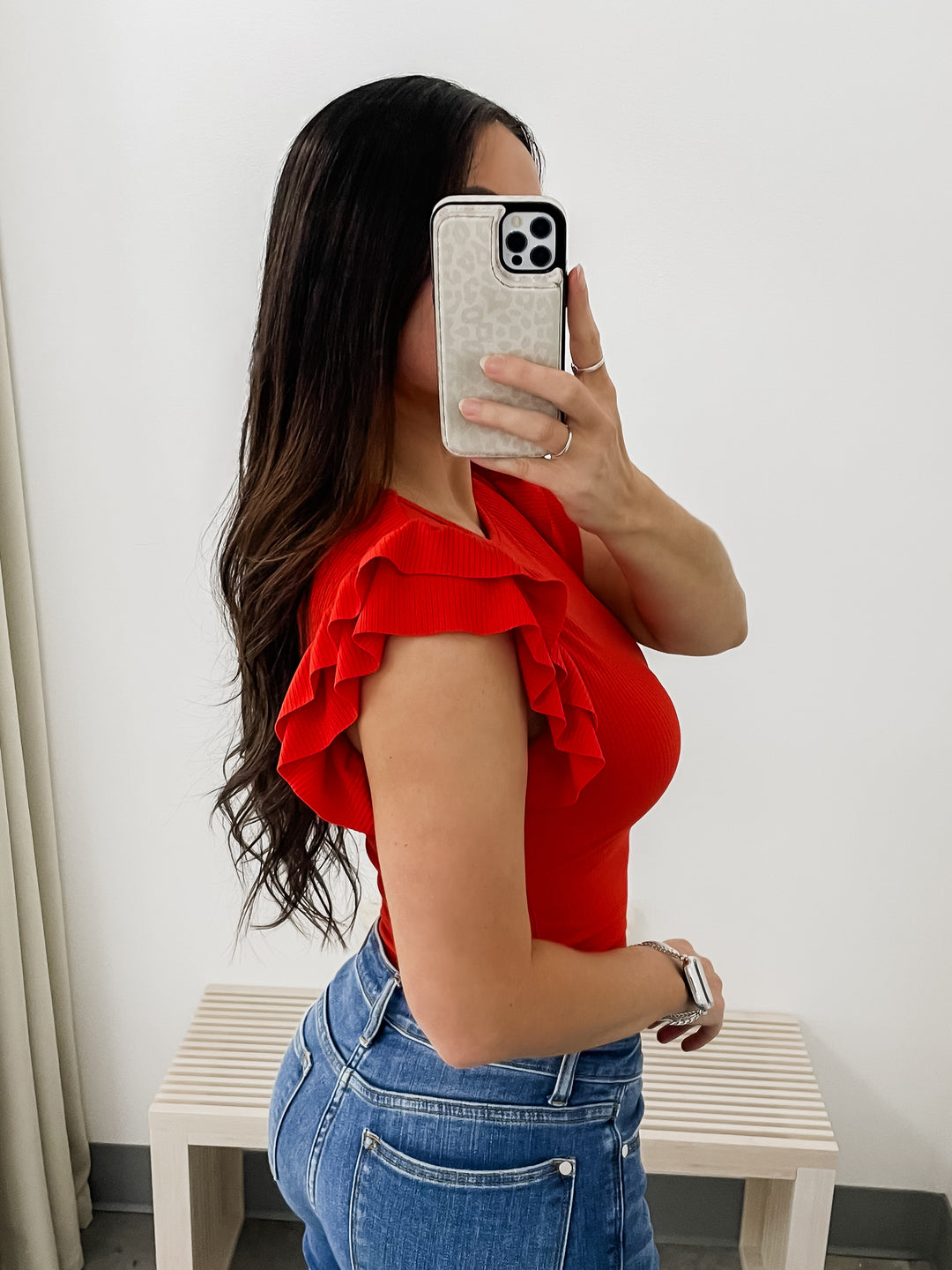 All Ruffled Up Bodysuit (Red)