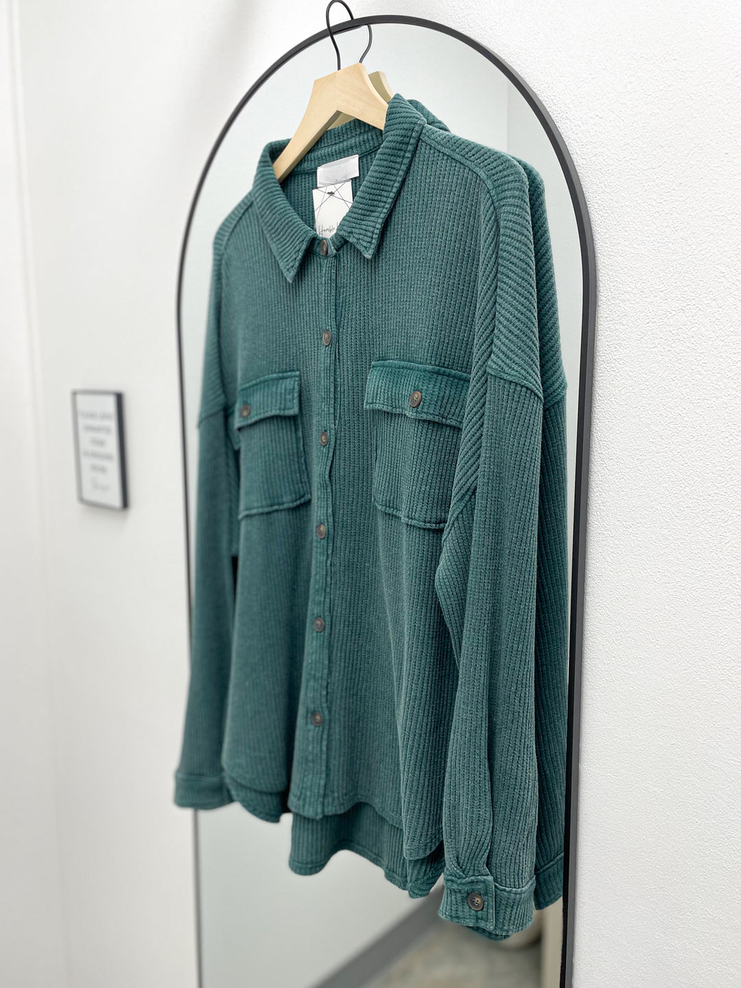 Plain To See Shacket (Deep Green)