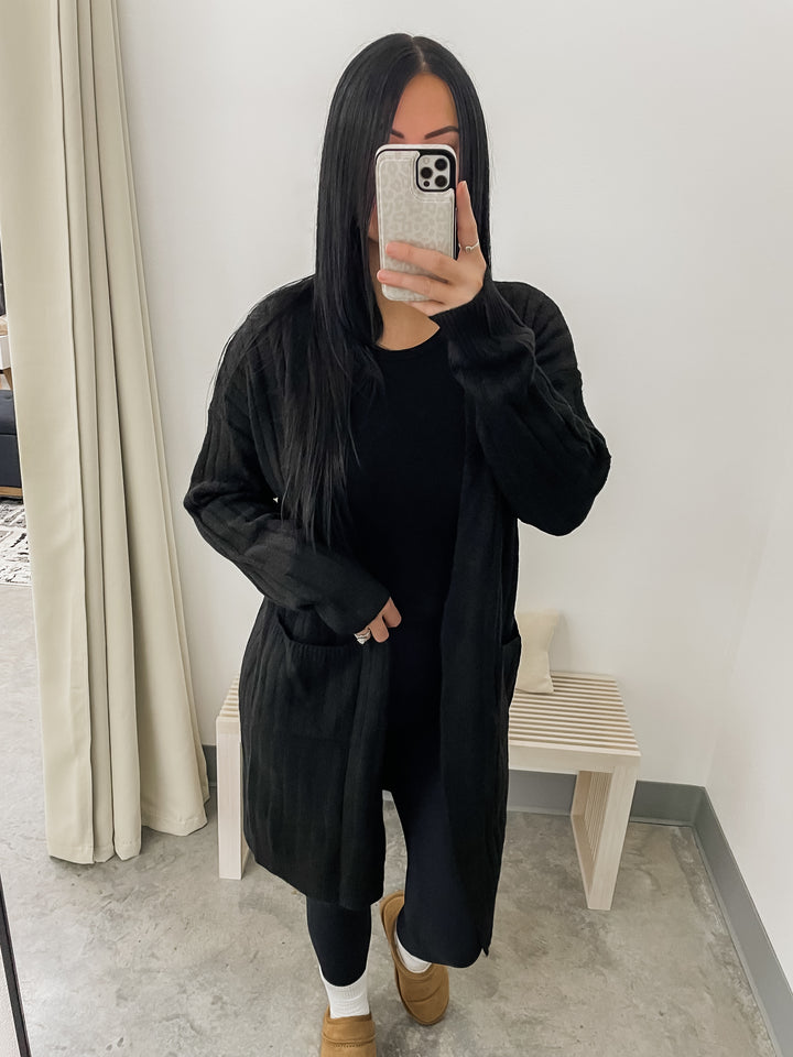 Campfire Cuddles Cardigan (Black)