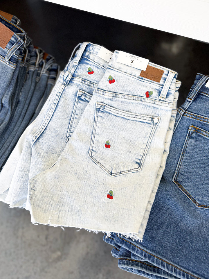 Cherry Denim Shorts