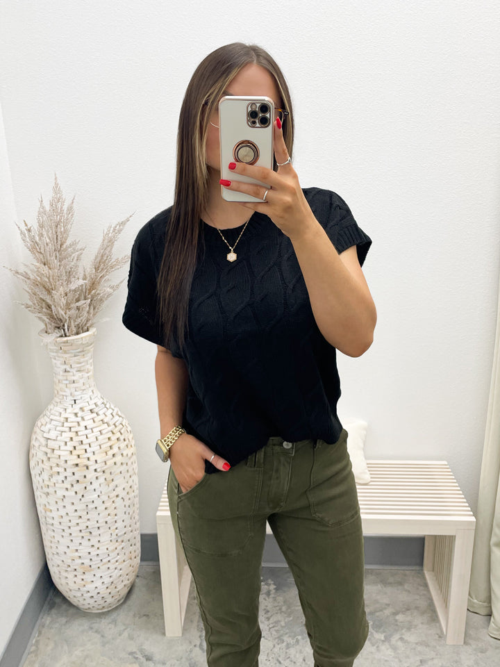 All The Way Sweater Top (Black)