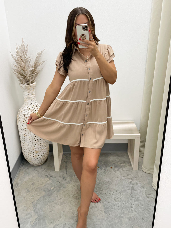 Pretty Please Dress (Taupe)