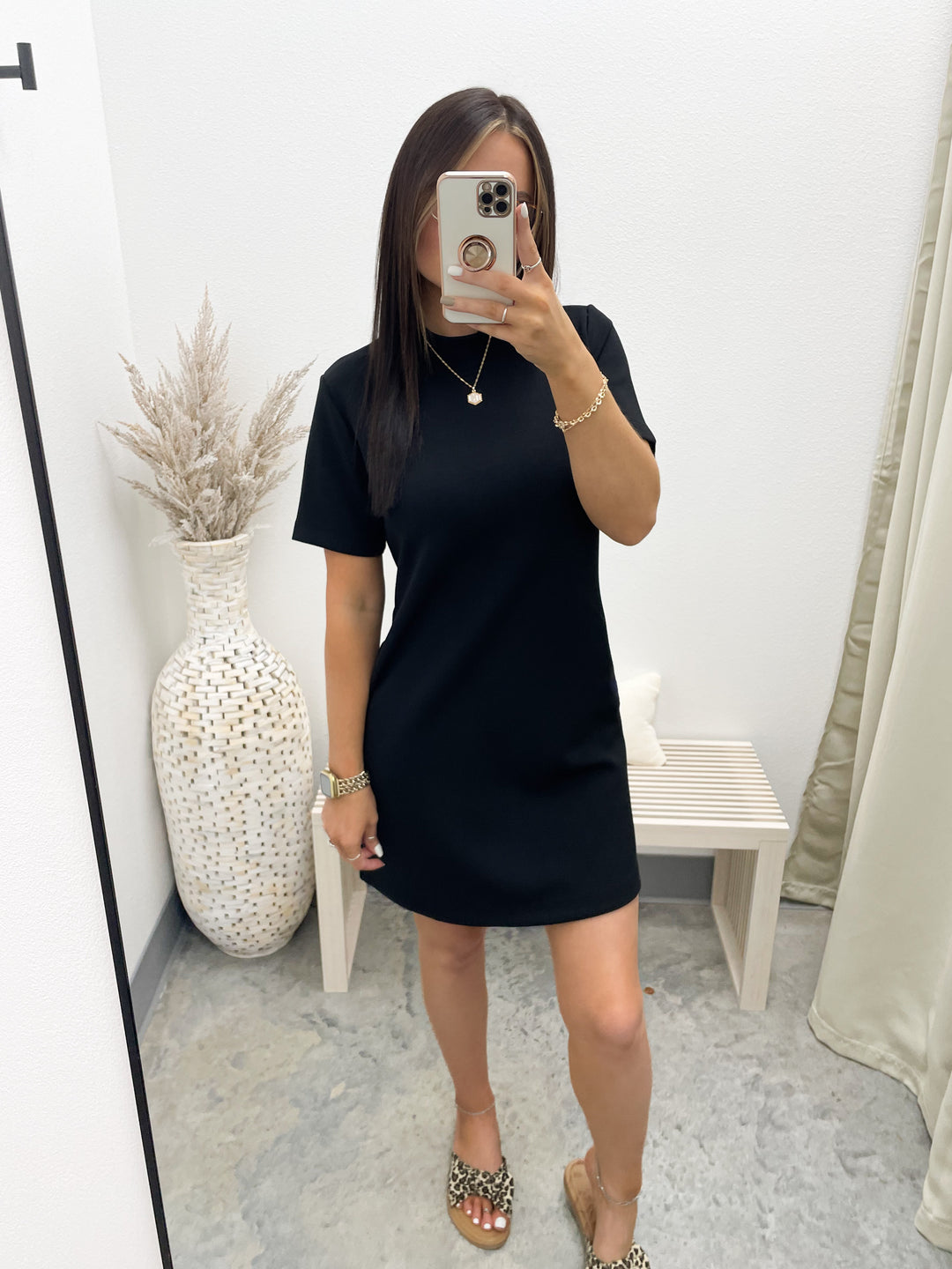 Cloud Nine Mock Mini Dress (Black)