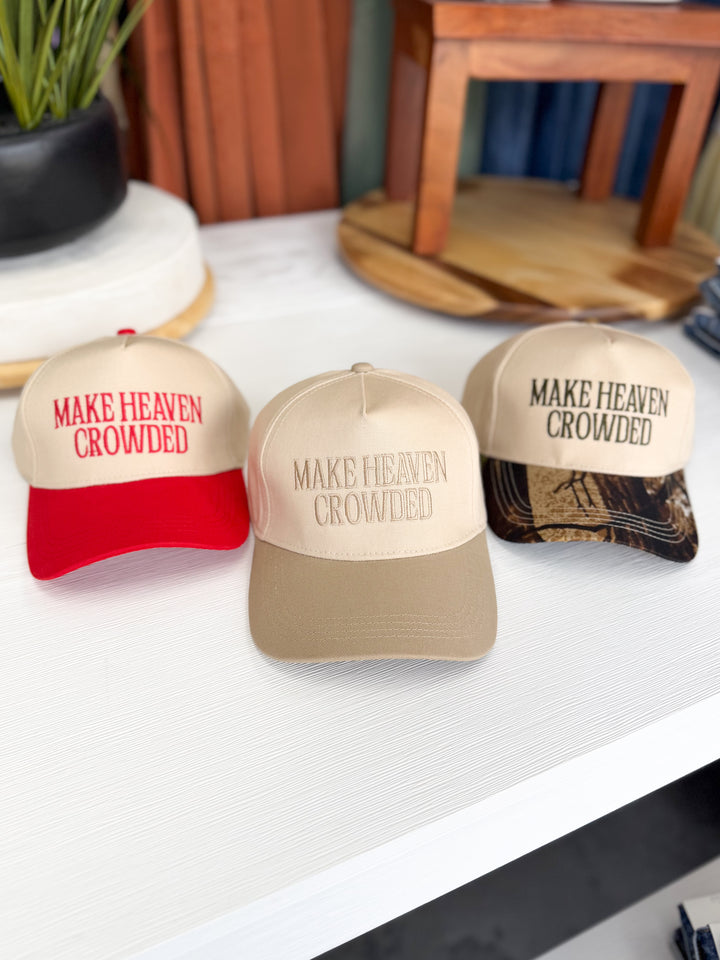 Make Heaven Crowded Trucker Hat (Khaki/Tan)