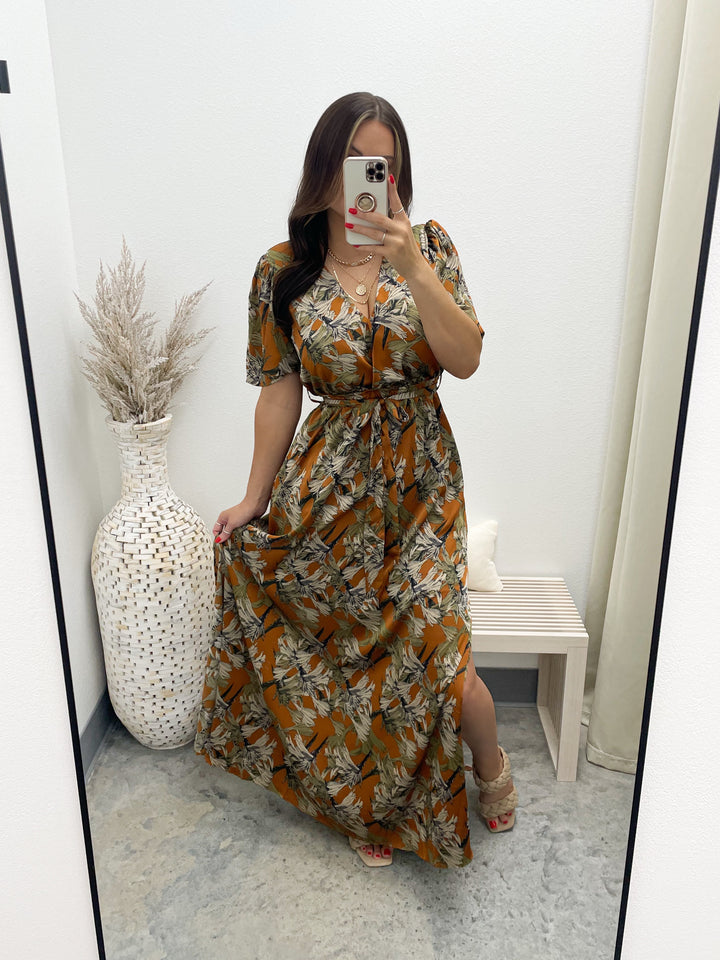 Fall Your Way Dress (Rust)