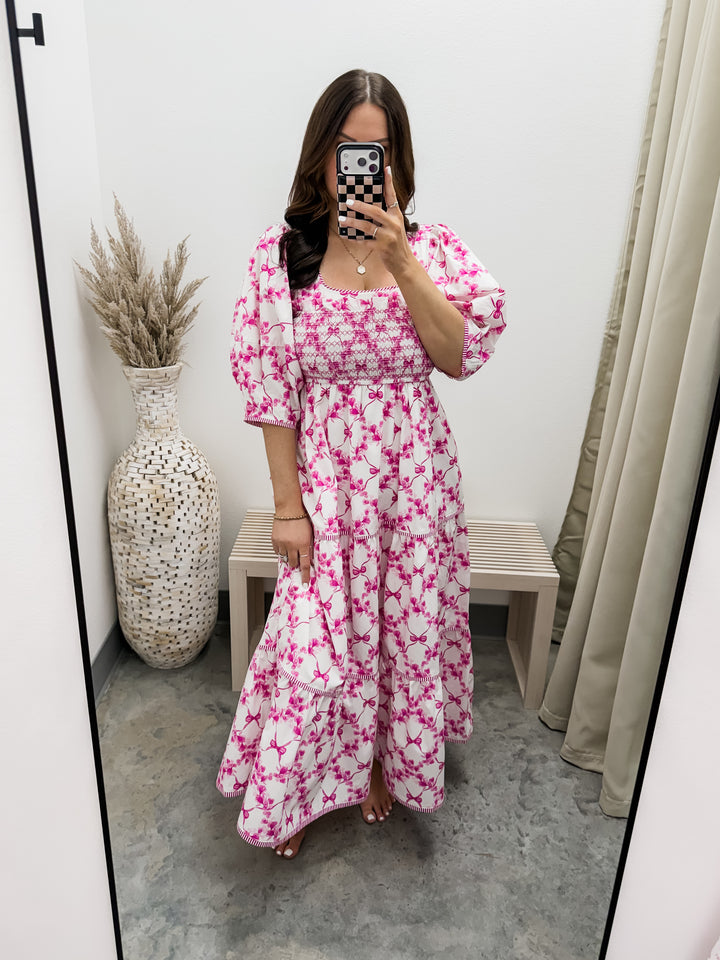 Just A Girl Midi Dress (Magenta)