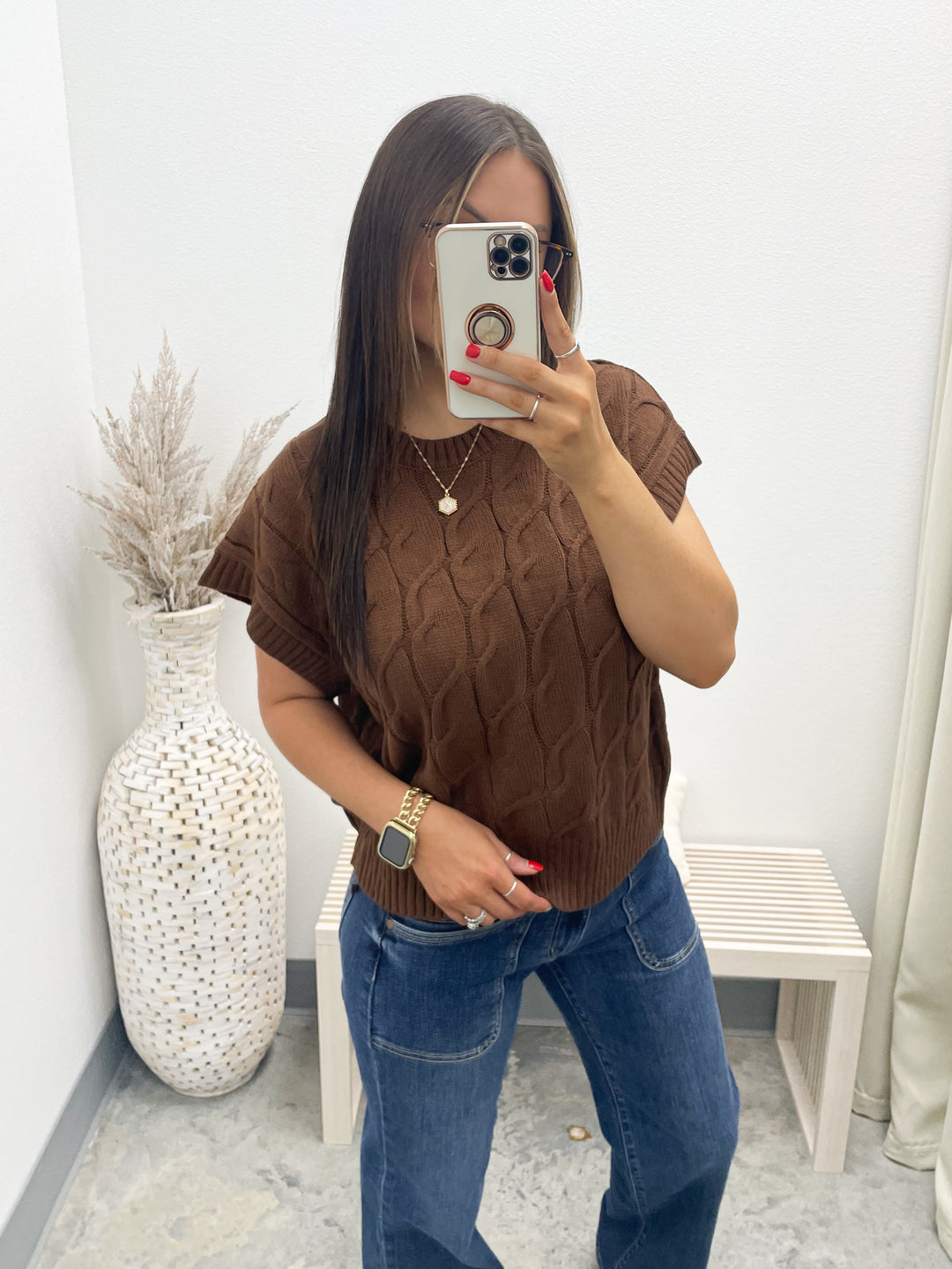 All The Way Sweater Top (Chestnut)