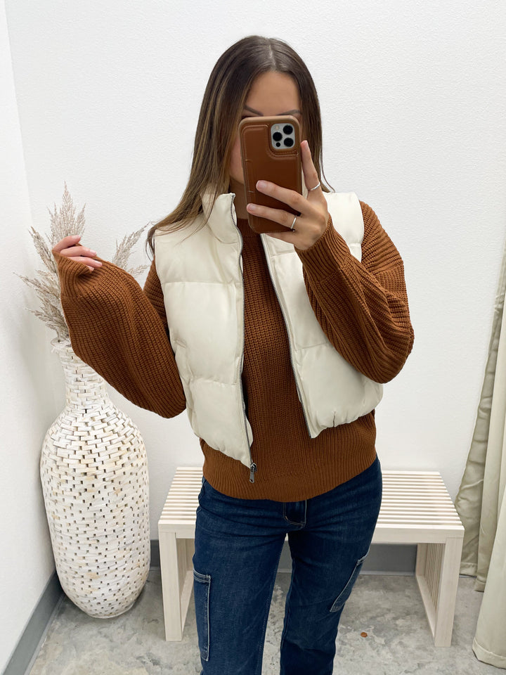 Onto The Next Puffer Vest (Cream)